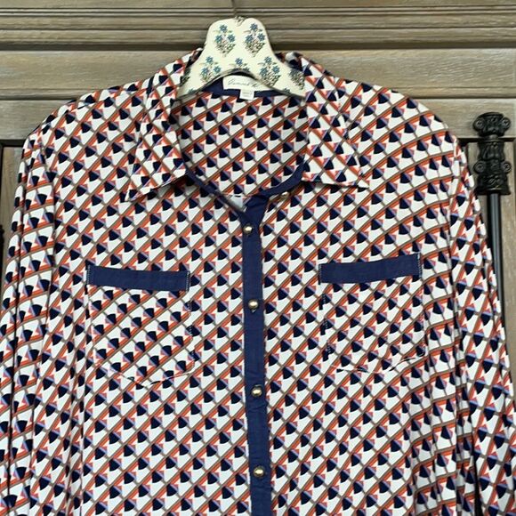 Nordstrom’s Comme Toi button down shirt navy large - Picture 5 of 13